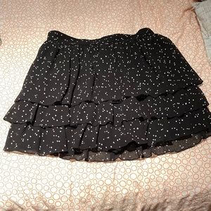 Zara skort sz M black with white mini polka dots in layers nice design comfy